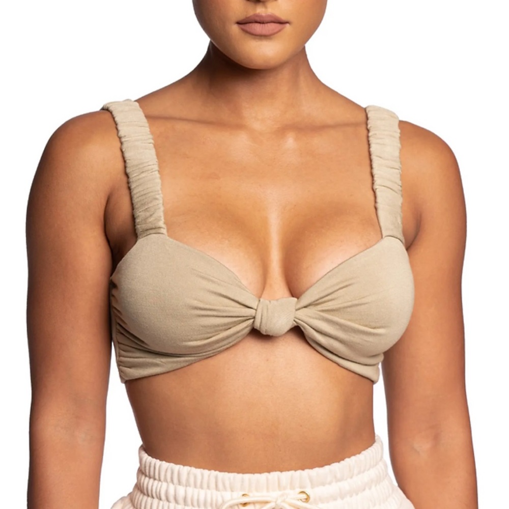 JLUXLABLE Knot Bralette in Tan